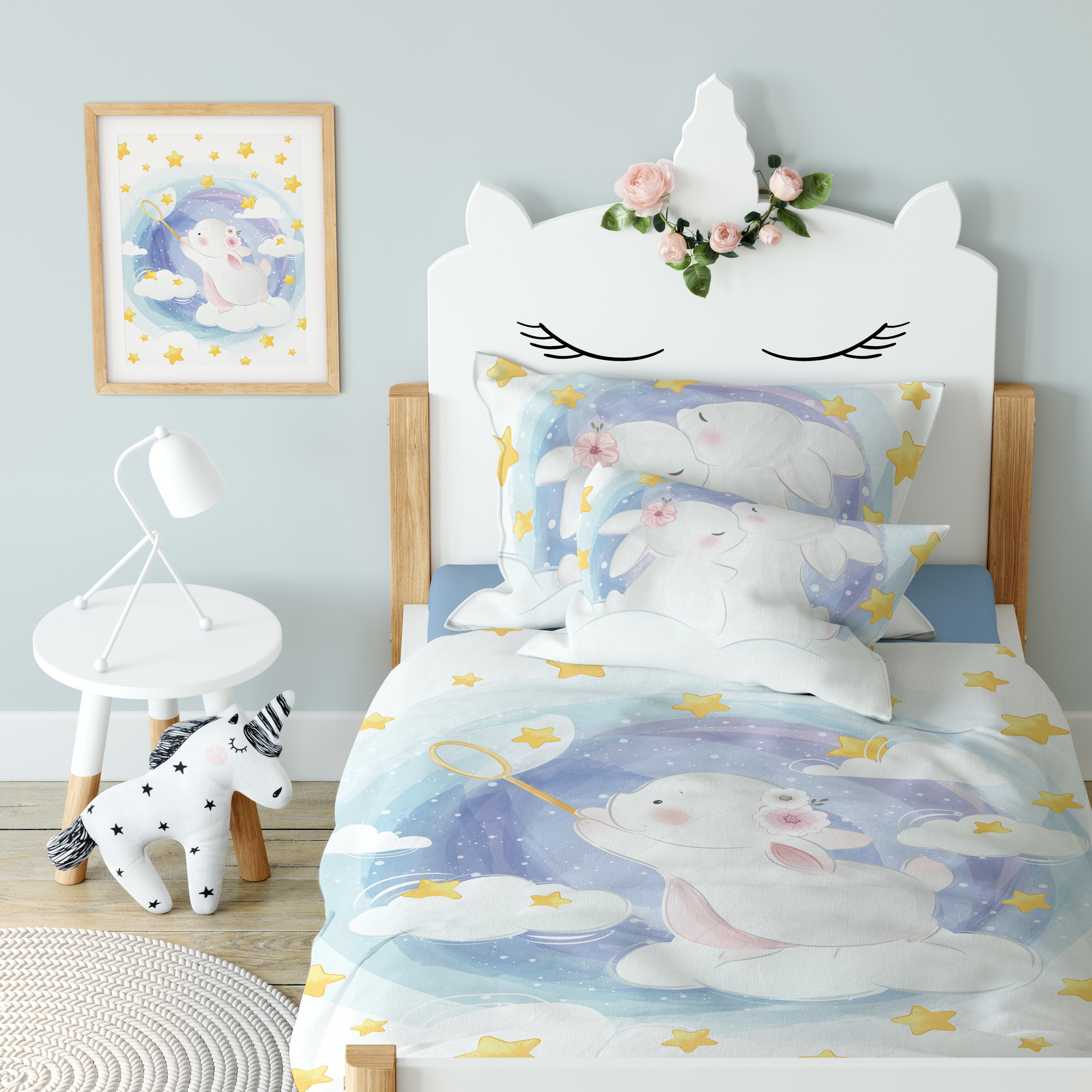 Cuddles BABY Duvet cover, Rabbit - 100 x 135 cm - Cotton