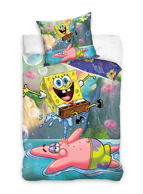SpongeBob Dekbedovertrek Big Fun 140 x 200 + 60 x70 cm Katoen
