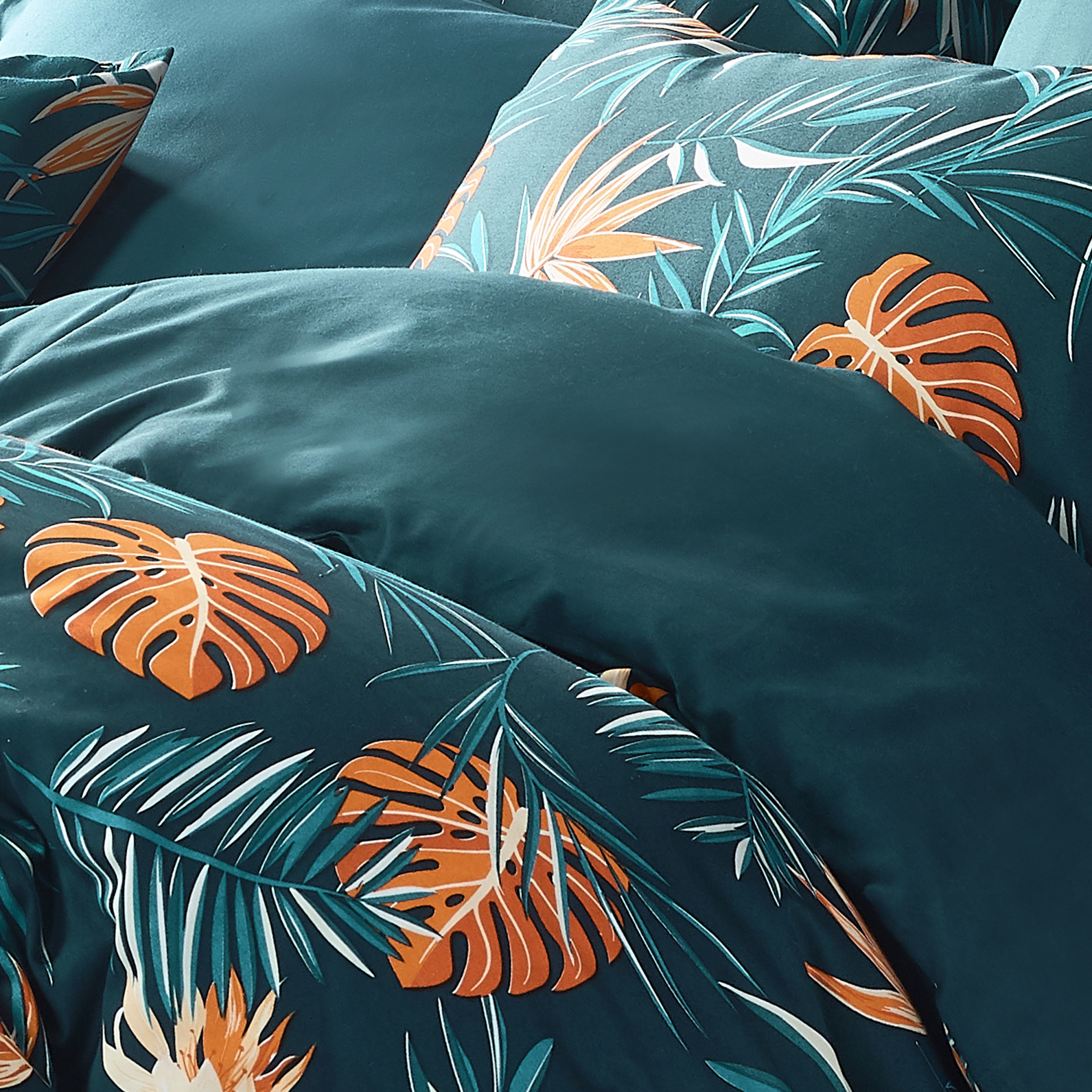 De Witte Lietaer Duvet cover Satin Bird of Paradise - Hotel size - 260 x 240 cm - Green