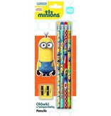 Minions set of 4 pencils with erasers and sharpener
