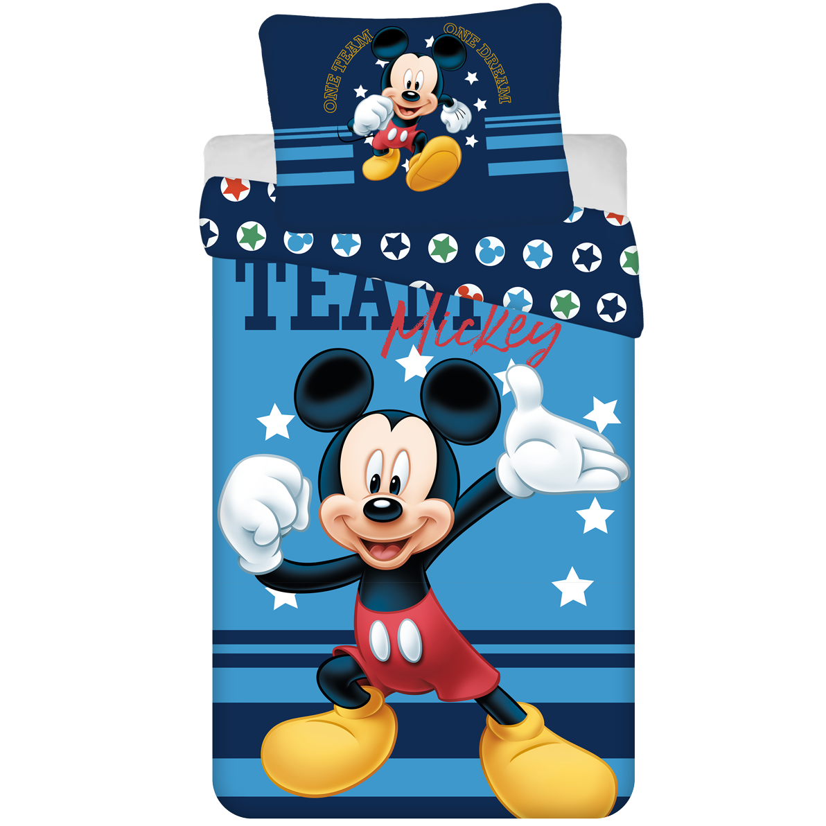 Disney Mickey Mouse Dekbedovertrek, Team - Eenpersoons - 140 x 200 cm - Katoen