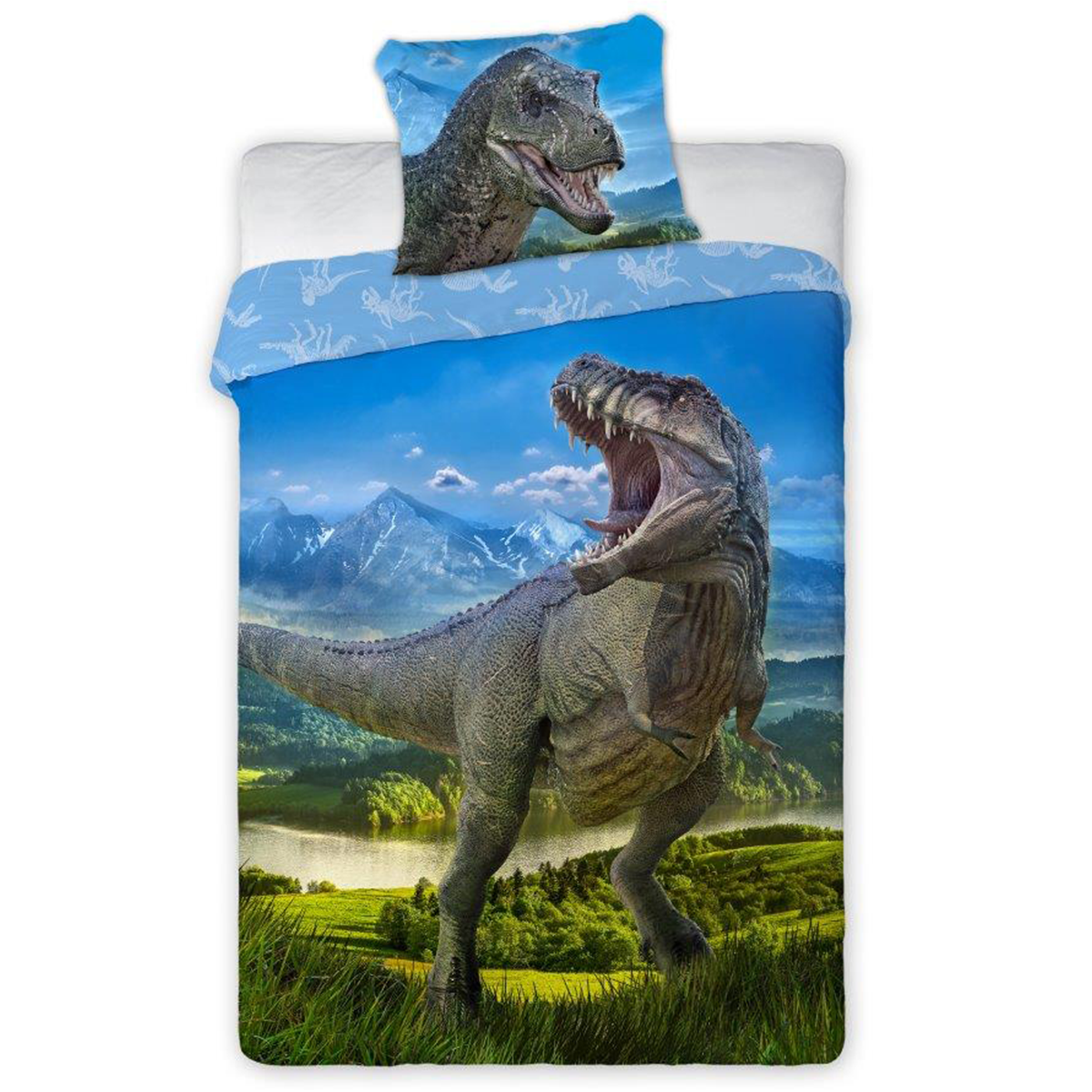 Dinosaurus Dekbedovertrek T-Rex - Eenpersoons - 140  x 200 cm - Katoen