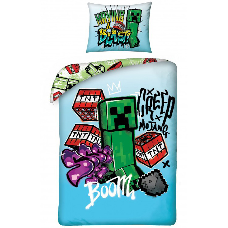 Minecraft Duvet cover, Having a Blast - Single - 140 x 200 cm - Cotton