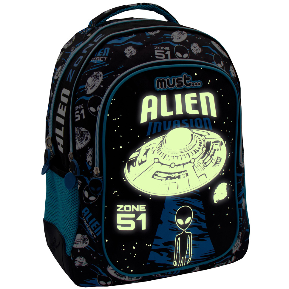 Must Backpack Alien Invasion - Glow in the Dark - 43 x 32 x 18 cm - Polyester