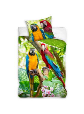Animal Pictures Duvet cover Parrot 140 x 200 + 60 x 70 cm Cotton