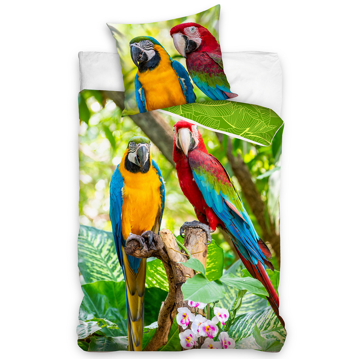 Animal Pictures Duvet cover, Parrot - Single - 140 x 200 cm - Cotton