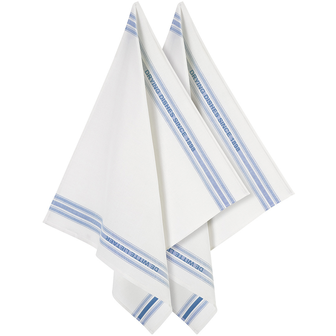 De Witte Lietaer Tea towel Dish, Blue - 2 pieces - 65 x 70 cm - Cotton/Linen