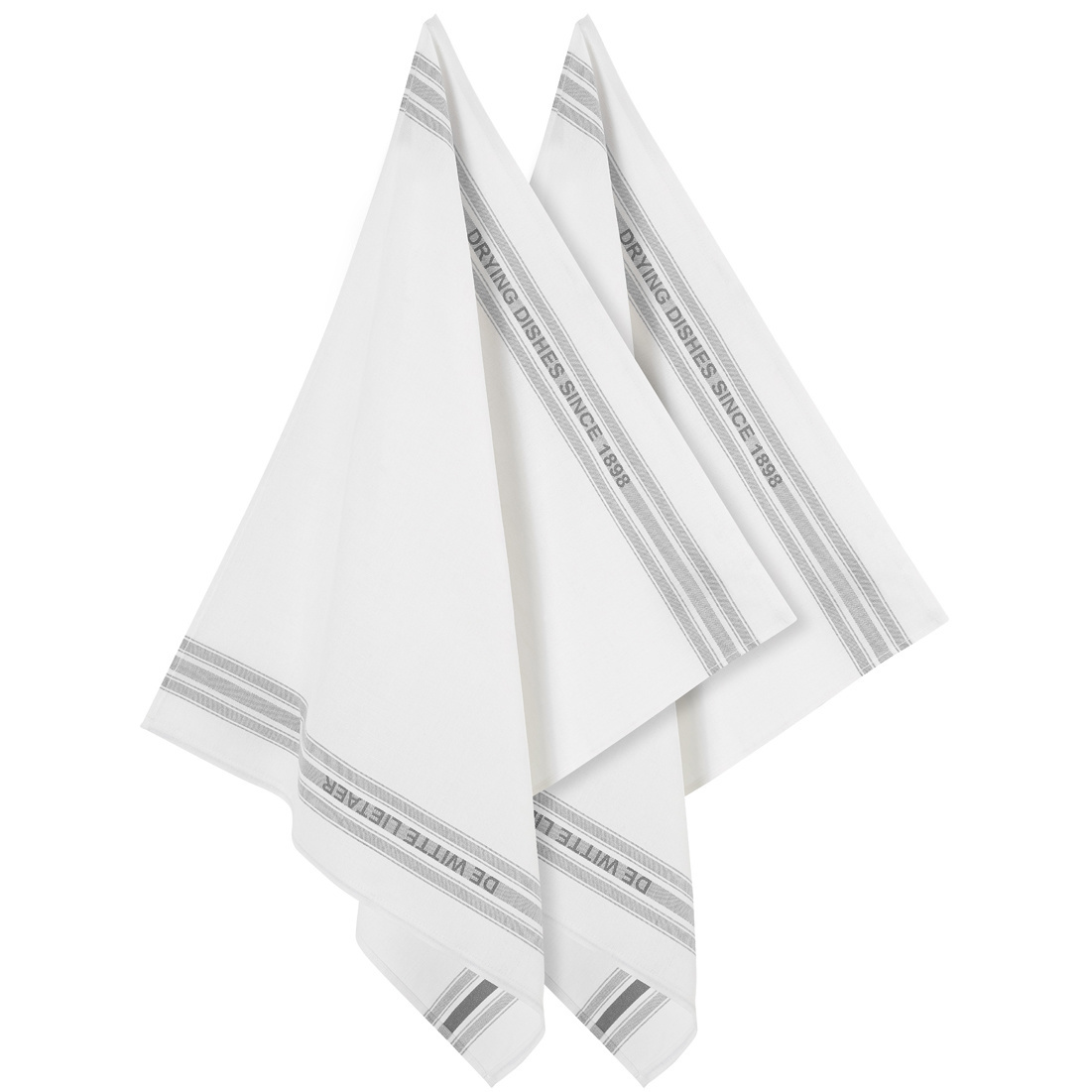 De Witte Lietaer Tea towel Dish, Gray - 2 pieces - 65 x 70 cm - Cotton/Linen