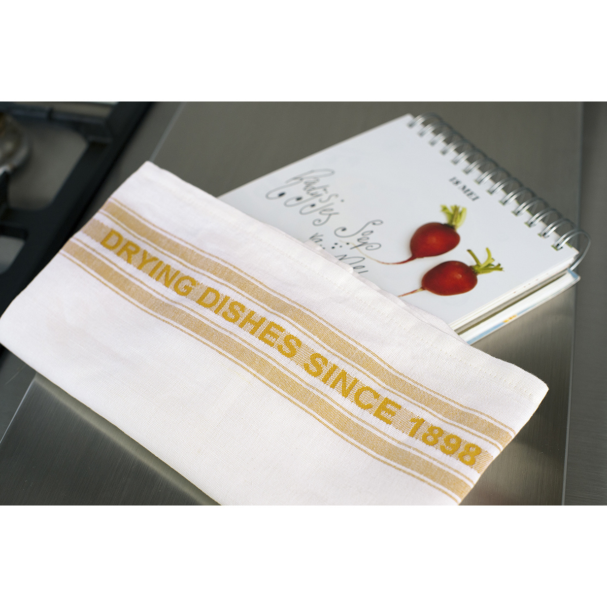 De Witte Lietaer Tea towel Dish, Ocher - 2 pieces - 65 x 70 cm - Cotton/Linen