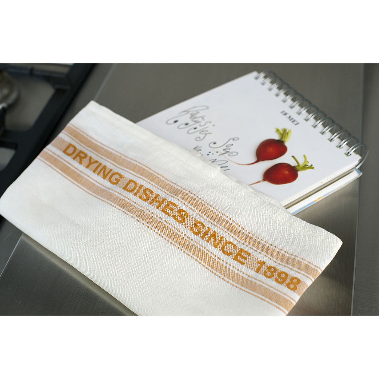 De Witte Lietaer Tea towel Dish, Orange - 2 pieces - 65 x 70 cm - Cotton/Linen