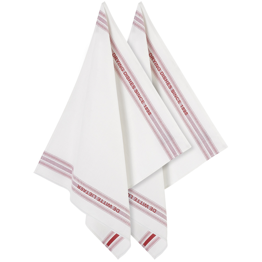 De Witte Lietaer Tea towel Dish, Red - 2 pieces - 65 x 70 cm - Cotton/Linen
