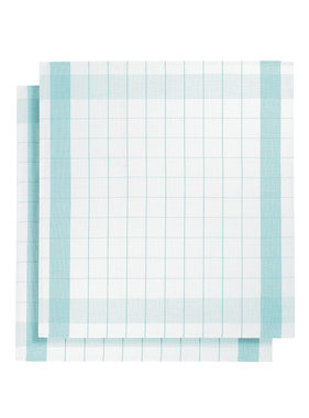 De Witte Lietaer Theedoek Mixte Aqua 2 stuks 65 x 65 cm