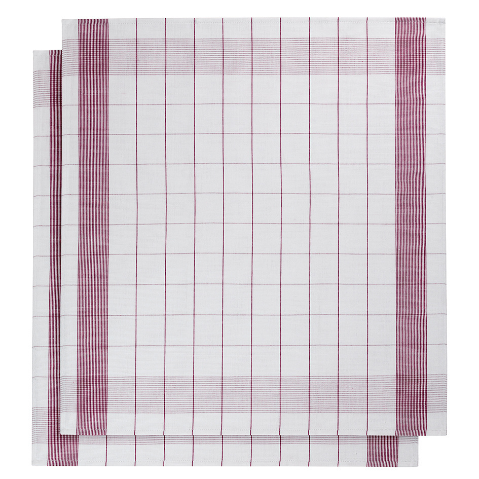 De Witte Lietaer Theedoek Mixte, Fuchsia - 2 stuks - 65 x 65 cm - Katoen/Linnen