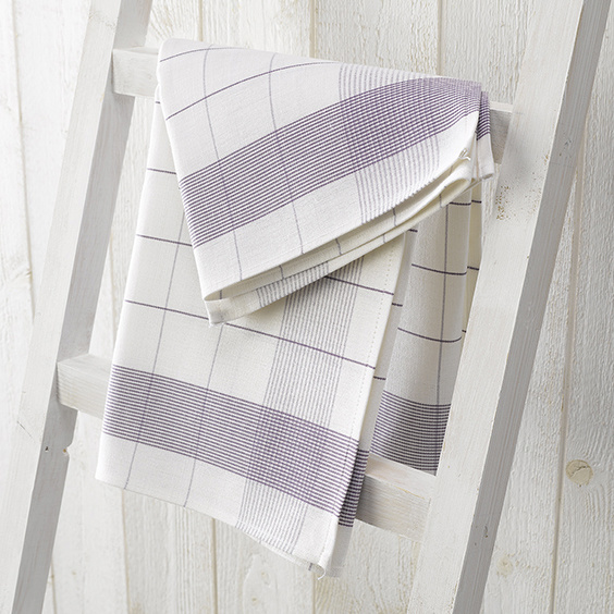 De Witte Lietaer Tea towel Mixte, Lavender - 2 pieces - 65 x 65 cm - Cotton/Linen