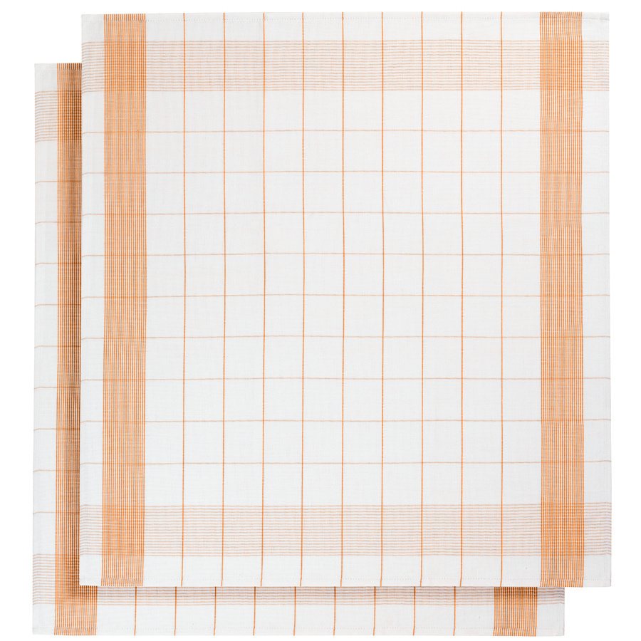 De Witte Lietaer Tea towel Mixte, Orange - 2 pieces - 65 x 65 cm - Cotton/Linen