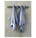 De Witte Lietaer Tea towel Pied de Poule, Blue - 2 pieces - 65 x 65 cm - Cotton