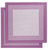 De Witte Lietaer Tea towel Pied de Poule, Fuchsia - 2 pieces - 65 x 65 cm - Cotton