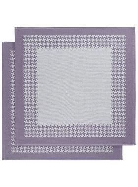 De Witte Lietaer Tea towel Pied de Poule Lavender 2 pieces 65 x 65 cm