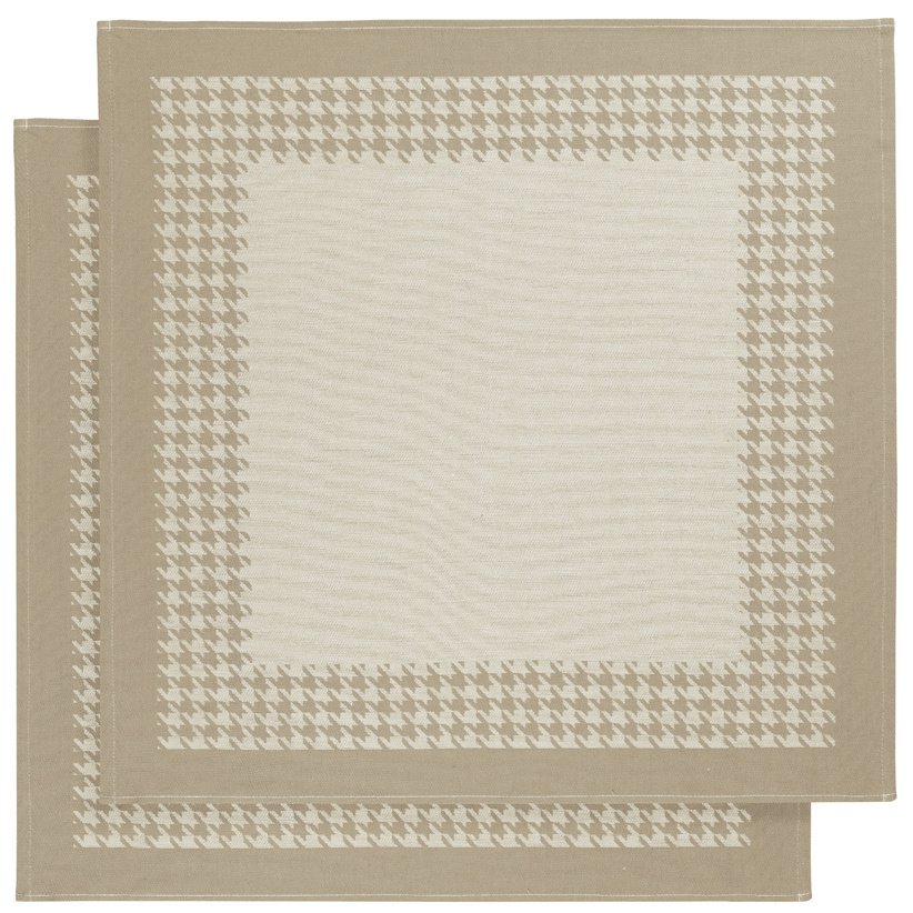 De Witte Lietaer Tea towel Pied de Poule, Moonlight - 2 pieces - 65 x 65 cm - Cotton