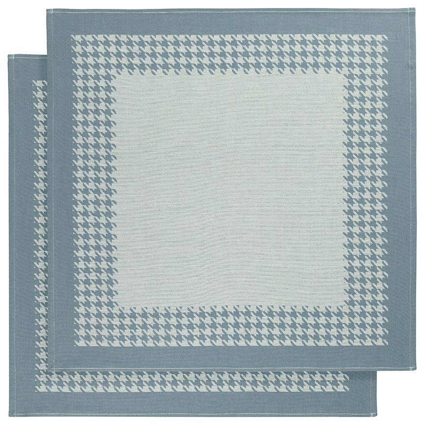 De Witte Lietaer Tea towel Pied de Poule, Oxyde - 2 pieces - 65 x 65 cm - Cotton