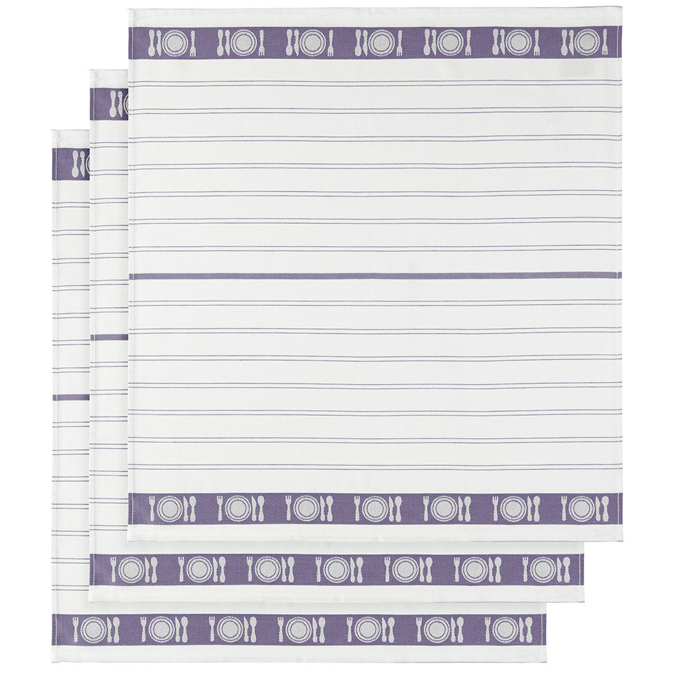 De Witte Lietaer Tea towel BML, Grey - 3 pieces - 65 x 65 cm - Cotton