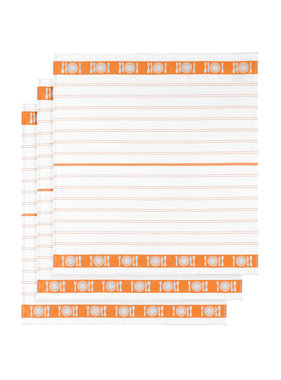 De Witte Lietaer Theedoek BML Oranje 3 stuks 65 x 65 cm