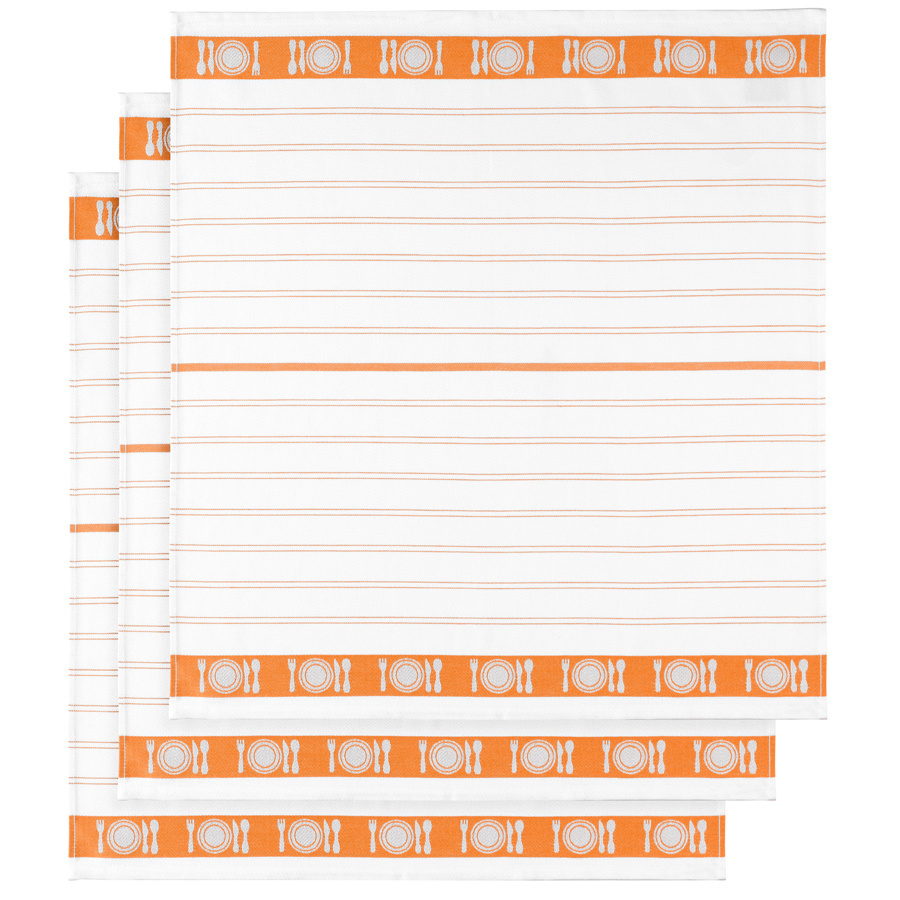 De Witte Lietaer Tea towel BML, Orange - 3 pieces - 65 x 65 cm - Cotton