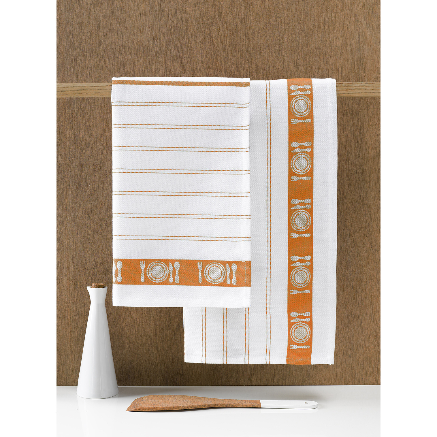 De Witte Lietaer Theedoek BML, Oranje - 3 stuks - 65 x 65 cm - Katoen