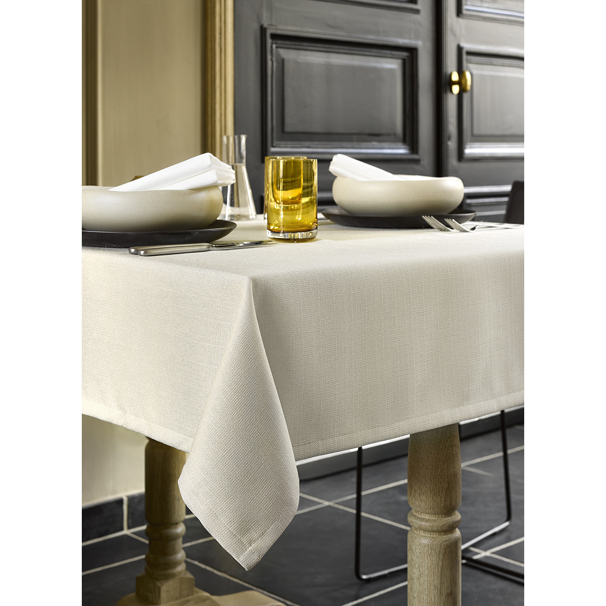 De Witte Lietaer Tablecloth Round, Gibson Beige - Ø 170 cm - 100% Polyester