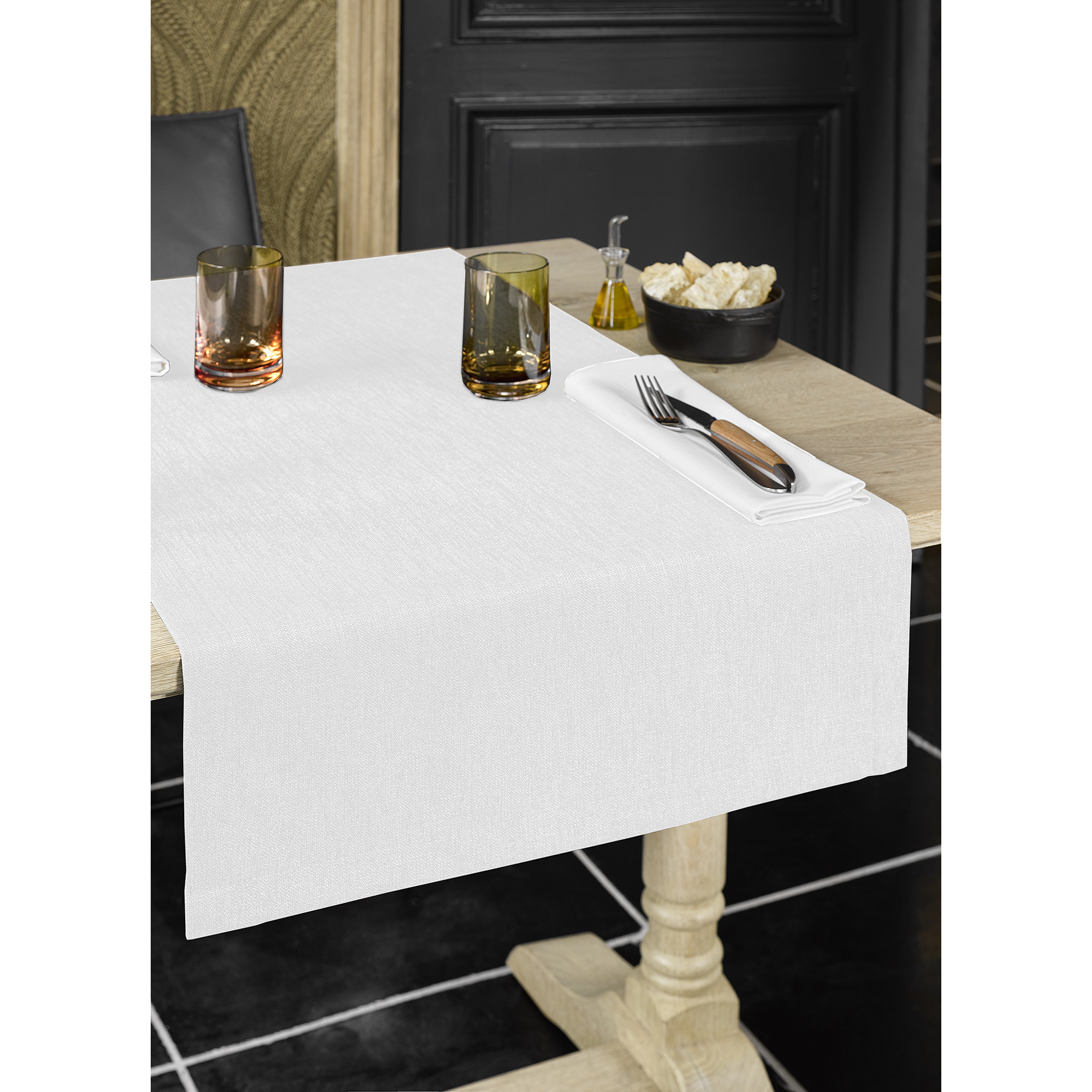 De Witte Lietaer Tafelloper, Gibson Wit - 50 x 145 cm - 100% Polyester