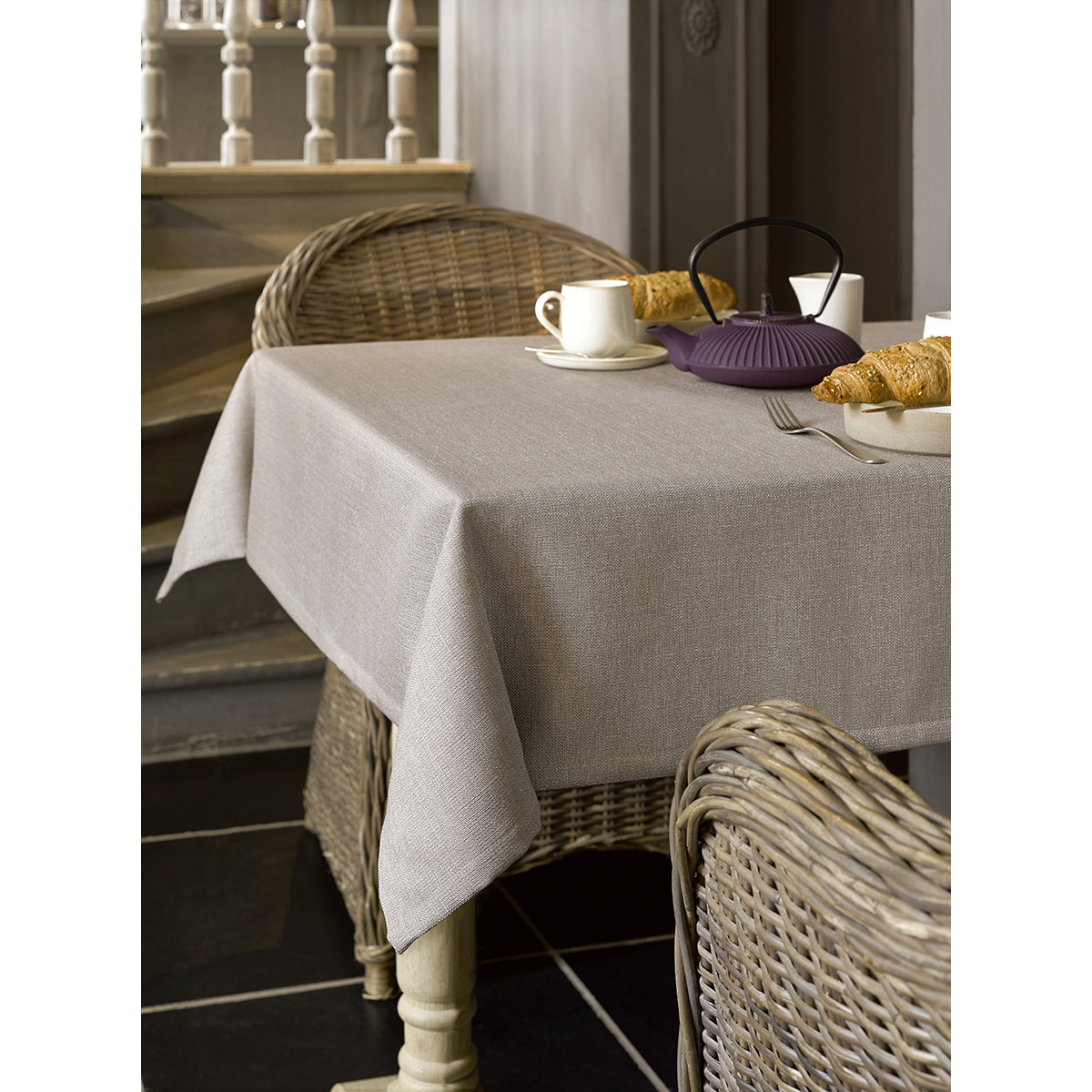 De Witte Lietaer Tablecloth Round, Gibson Taupe - Ø 170 cm - 100% Polyester