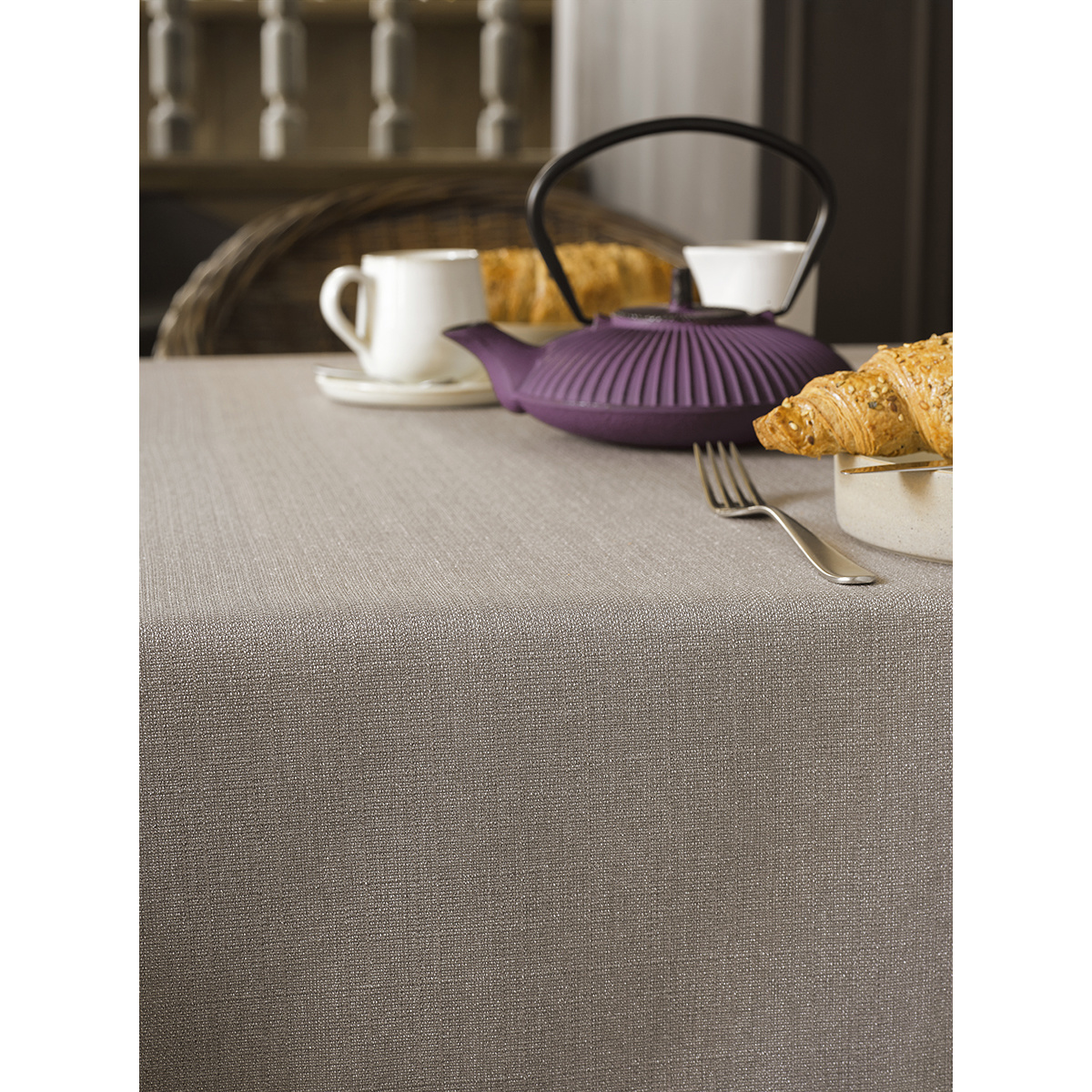 De Witte Lietaer Tablecloth Round, Gibson Taupe - Ø 210 cm - 100% Polyester