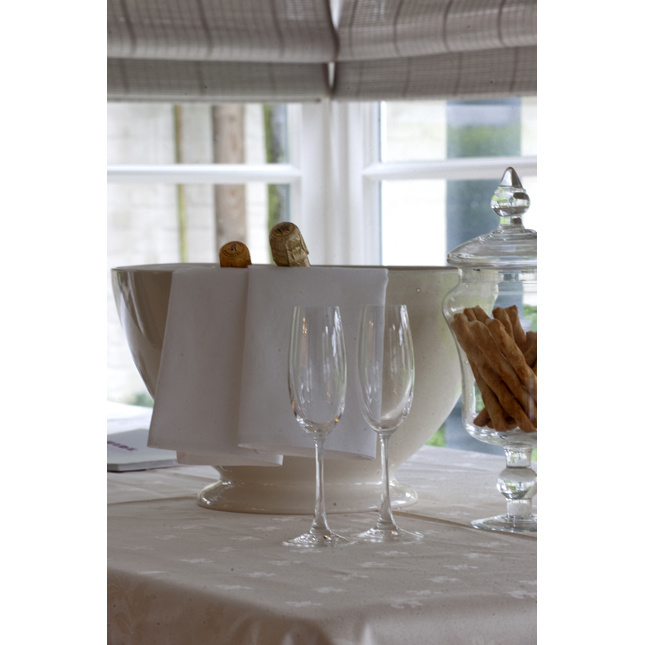 De Witte Lietaer Tablecloth, Lilium White - 160 x 310 cm - 100% Damask Cotton