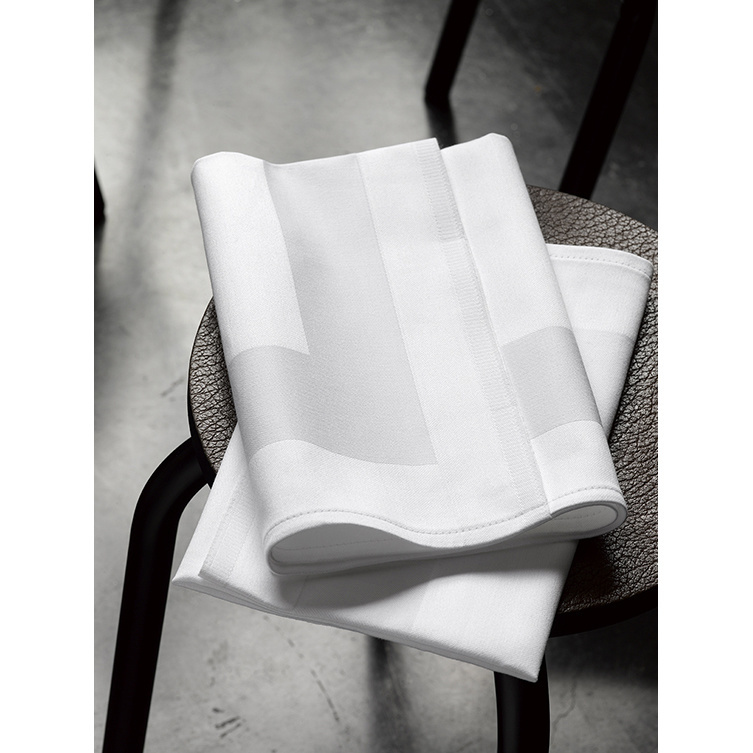 De Witte Lietaer Napkins, Luna-A White (4 pcs.) - 51 x 51 cm - 100% Damask Cotton