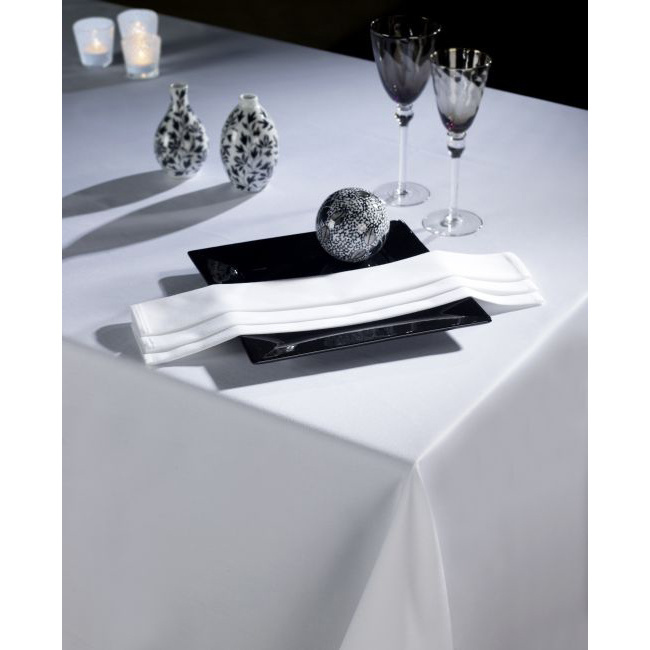 De Witte Lietaer Tablecloth, Luna-A White - 160 x 260 cm - 100% Damask Cotton