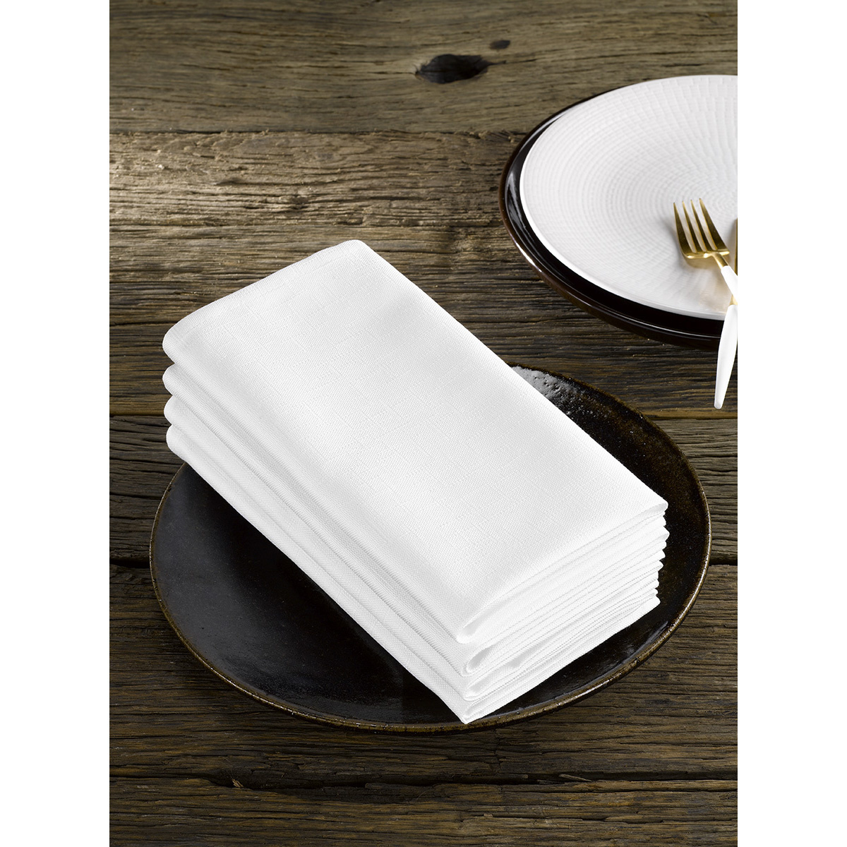 De Witte Lietaer Servetten, Sonora Wit (4 st.) - 50 x 50 cm - 100% Katoen