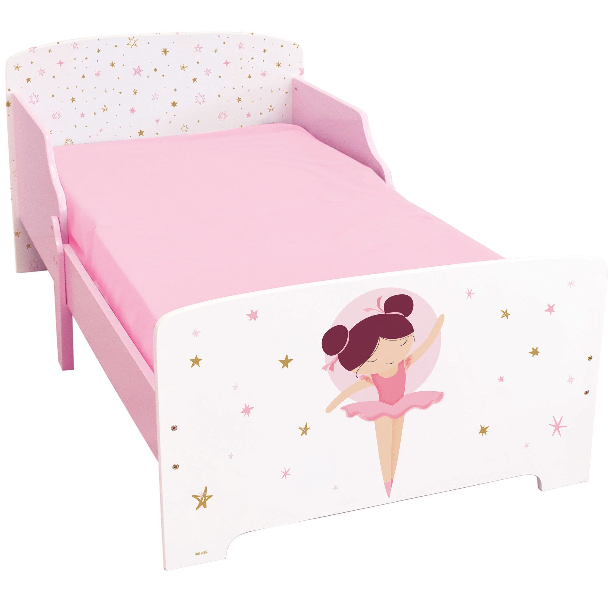 Ballerina Toddler Bed - 70 x 140cm - Multi - Including slatted base
