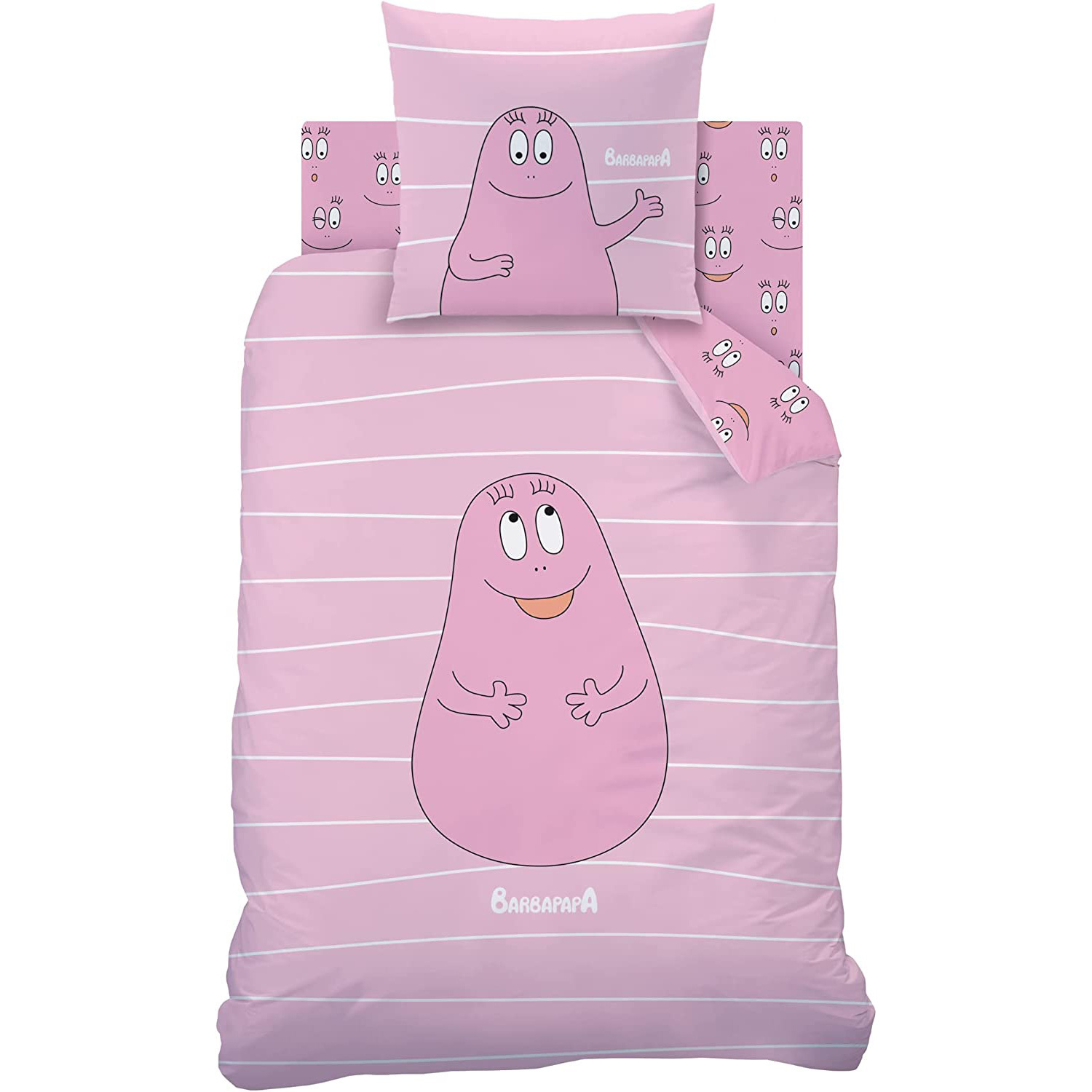 Barbapapa Duvet cover Pink - Single - 140 x 200 + 63 x 63 cm - Cotton