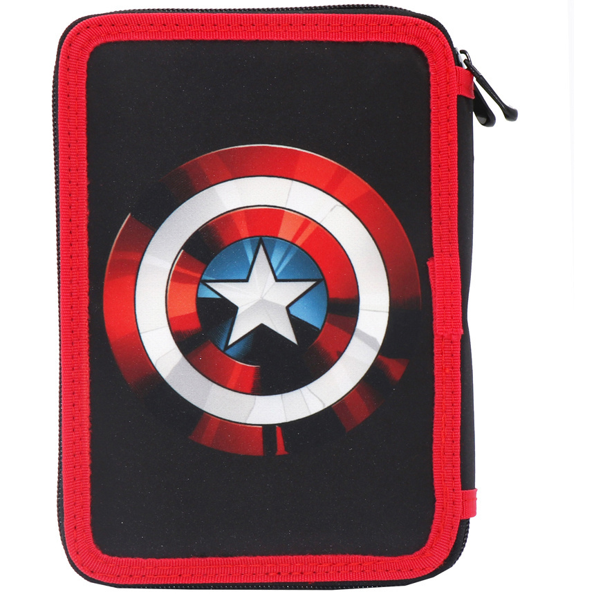 Marvel Avengers Filled Pencil Case, Captain America - 21 x 15 x 5 cm - 31 pcs. - Polyester