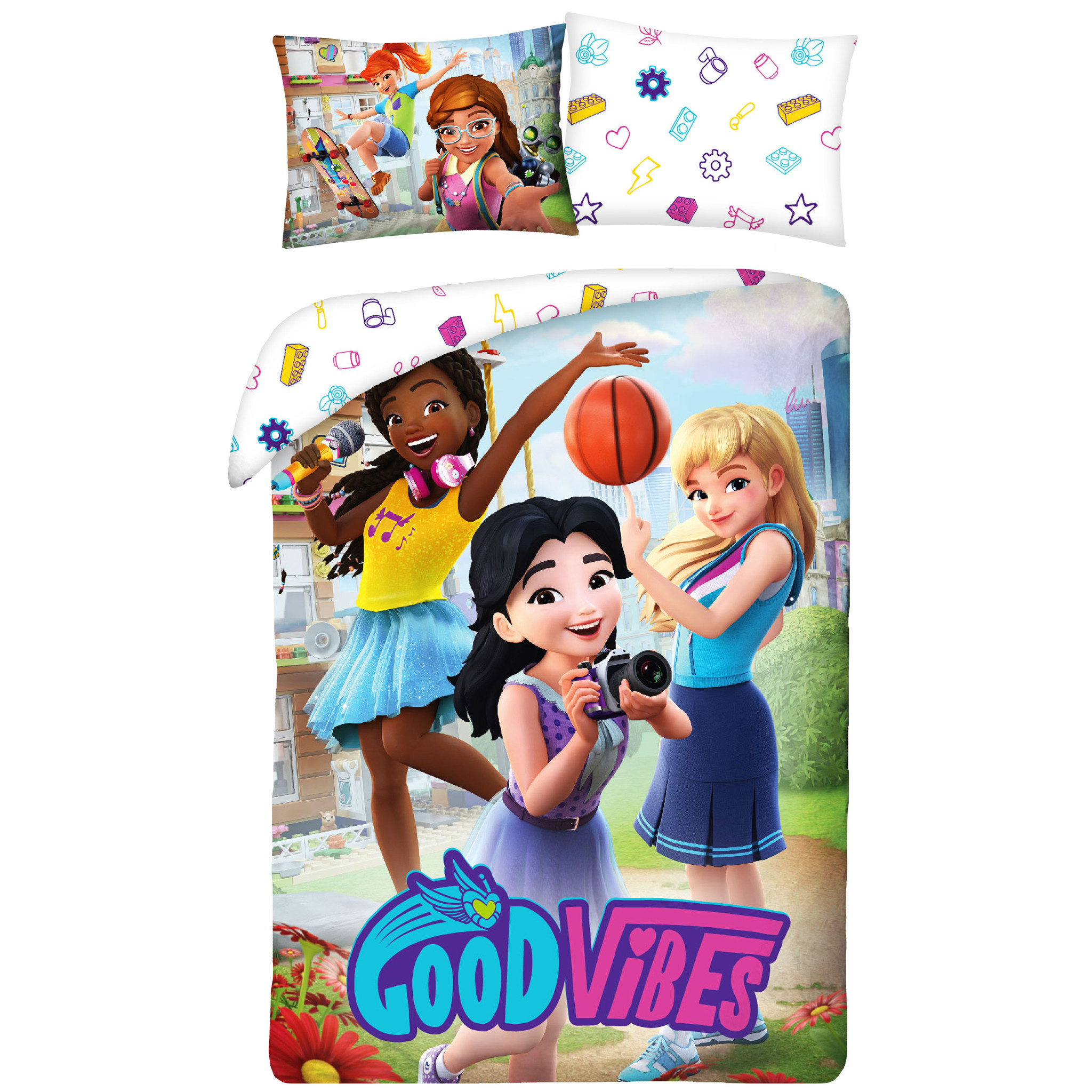 Lego Friends Dekbedovertrek Good Vibes - Eenpersoons - 140 x 200 cm - Katoen