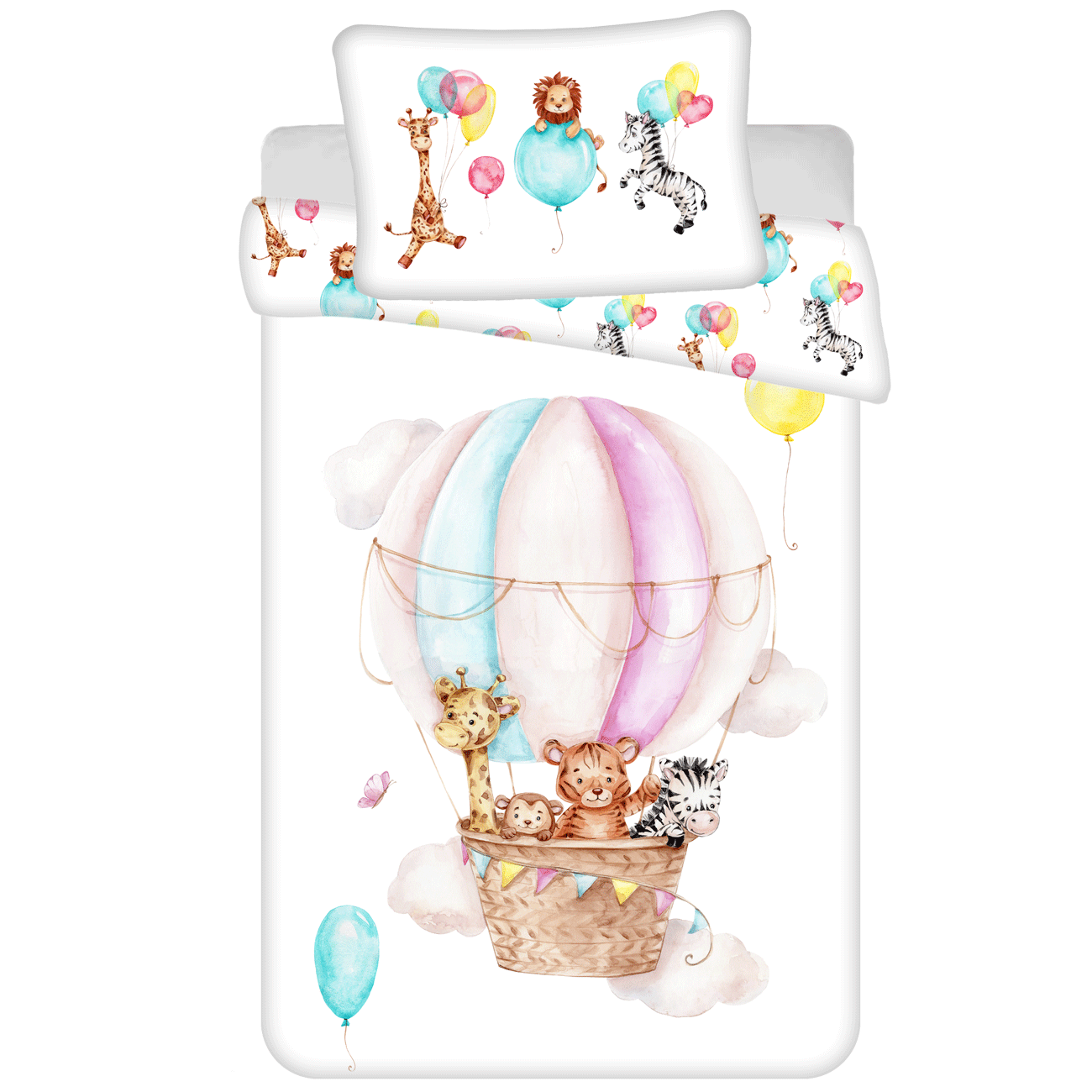 Animal Pictures BABY Duvet cover, Animal friends - 135 x 100 + 40 x 60 cm - Cotton