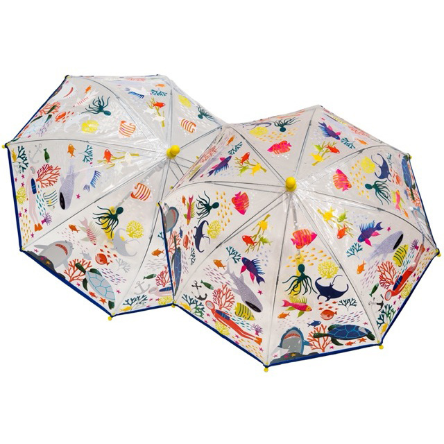 Floss & Rock Umbrella Ocean Animals - 66 cm x Ø 60 cm - Changes color