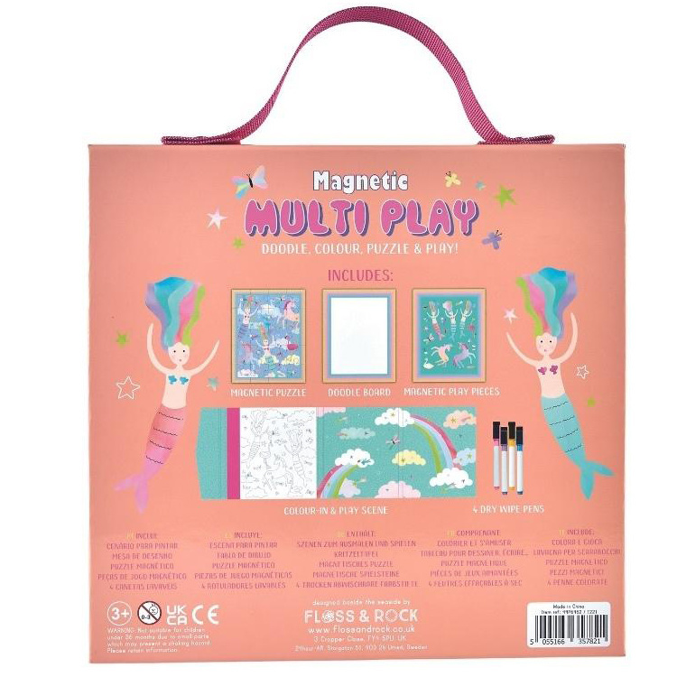 Floss & Rock Magnetic Playbox, Fantasy - 4 in 1 - 23.5 x 22.5 x 2cm