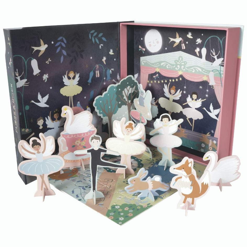 Floss & Rock Playbox, Swan Lake - 2 in 1 - 21.5 x 21.5 x 4.5 cm