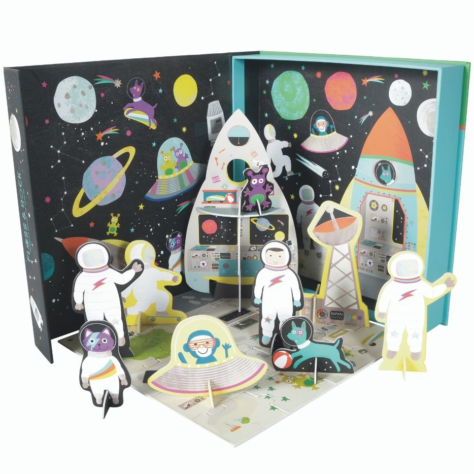 Floss & Rock Playbox , Space - 2 in 1 - 21.5 x 21.5 x 4.5 cm