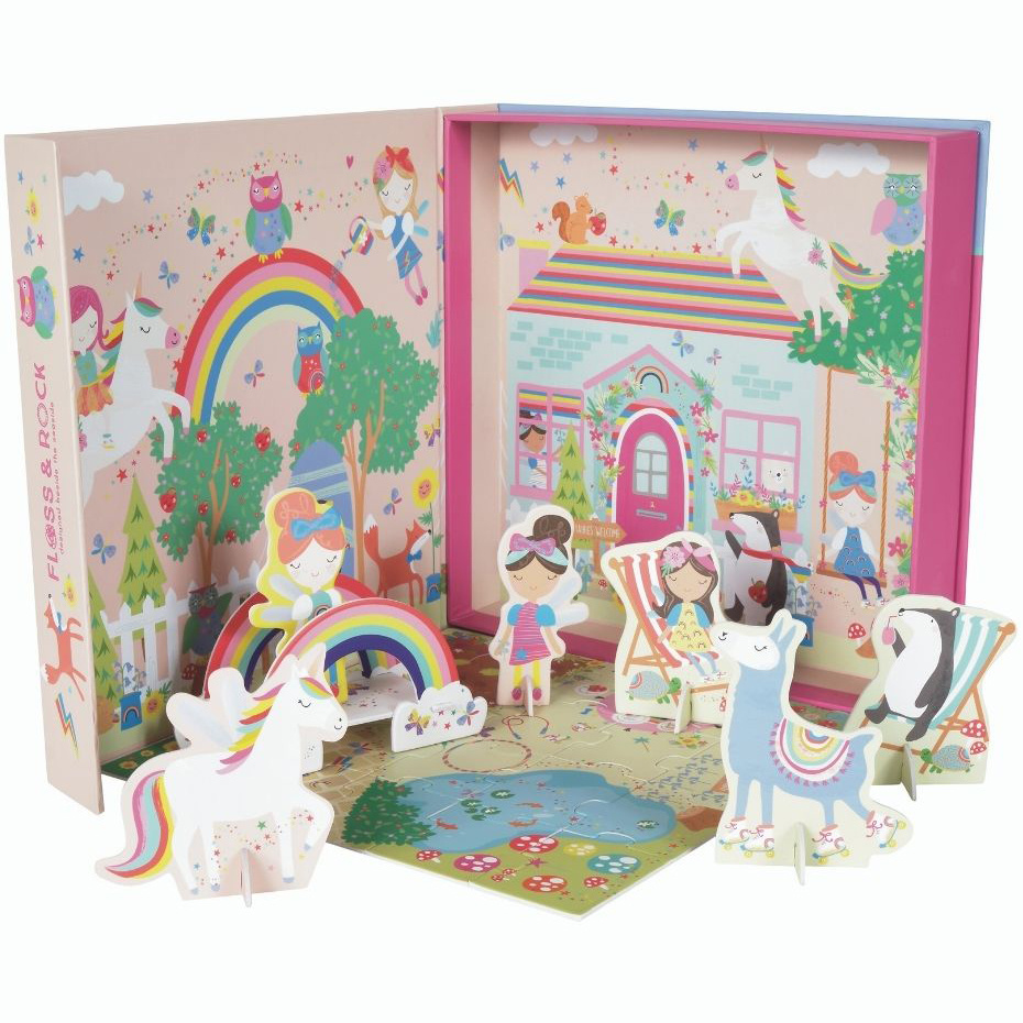 Floss & Rock Playbox, Rainbow Fairy - 2 in 1 - 21.5 x 21.5 x 4.5 cm