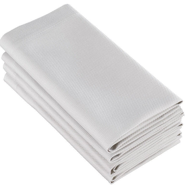 De Witte Lietaer Napkins, Kalahari Gray / White (4 pcs.) - 51 x 51 cm - 100% Cotton