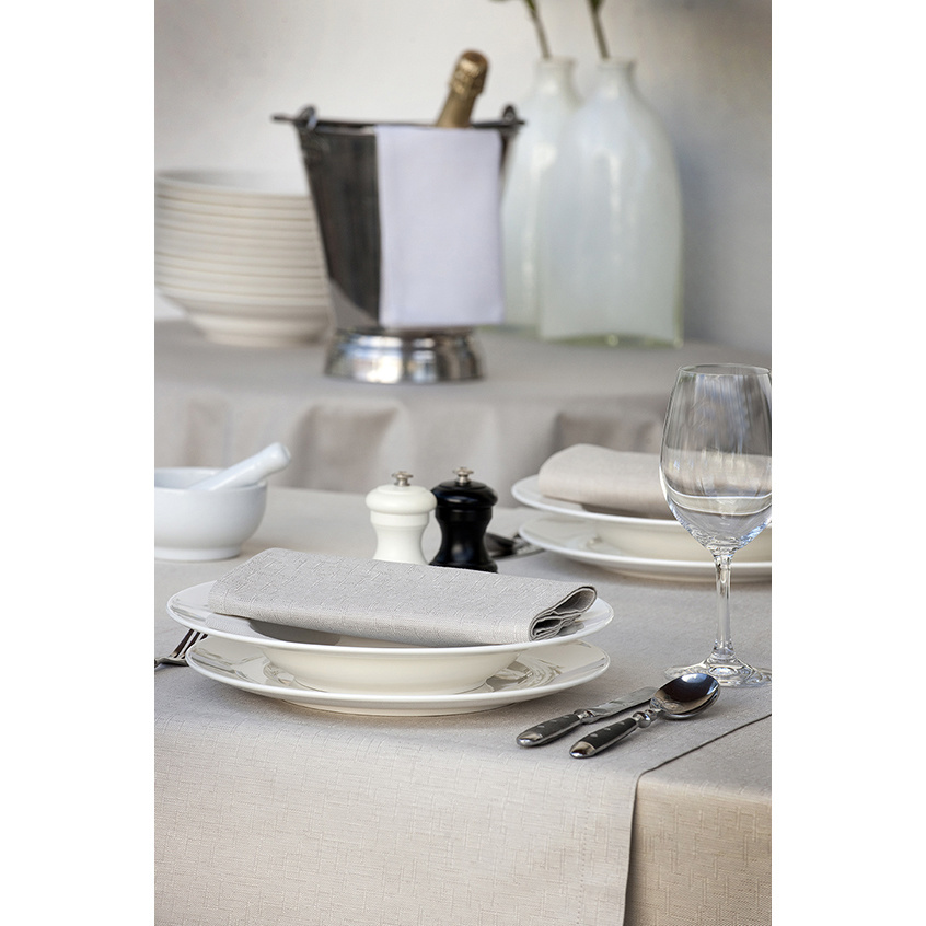 De Witte Lietaer Tablecloth, Sonora Pearl White - 140 x 250 cm - 100% Cotton