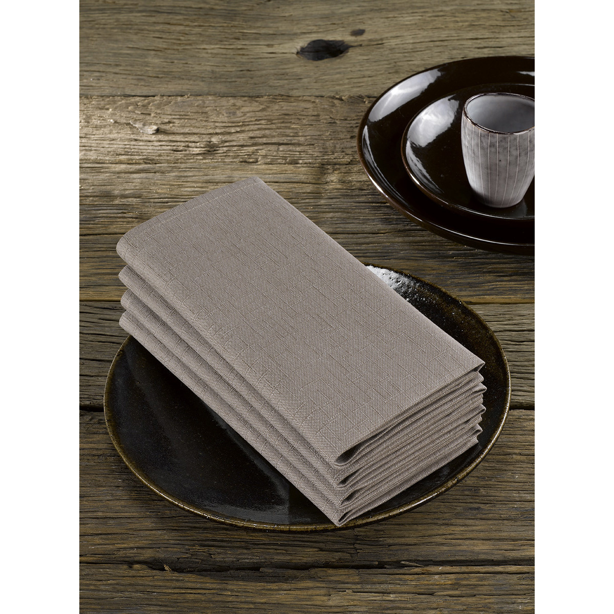 De Witte Lietaer Servetten, Sonora Ash (4 st.) - 50 x 50 cm - 100% Katoen