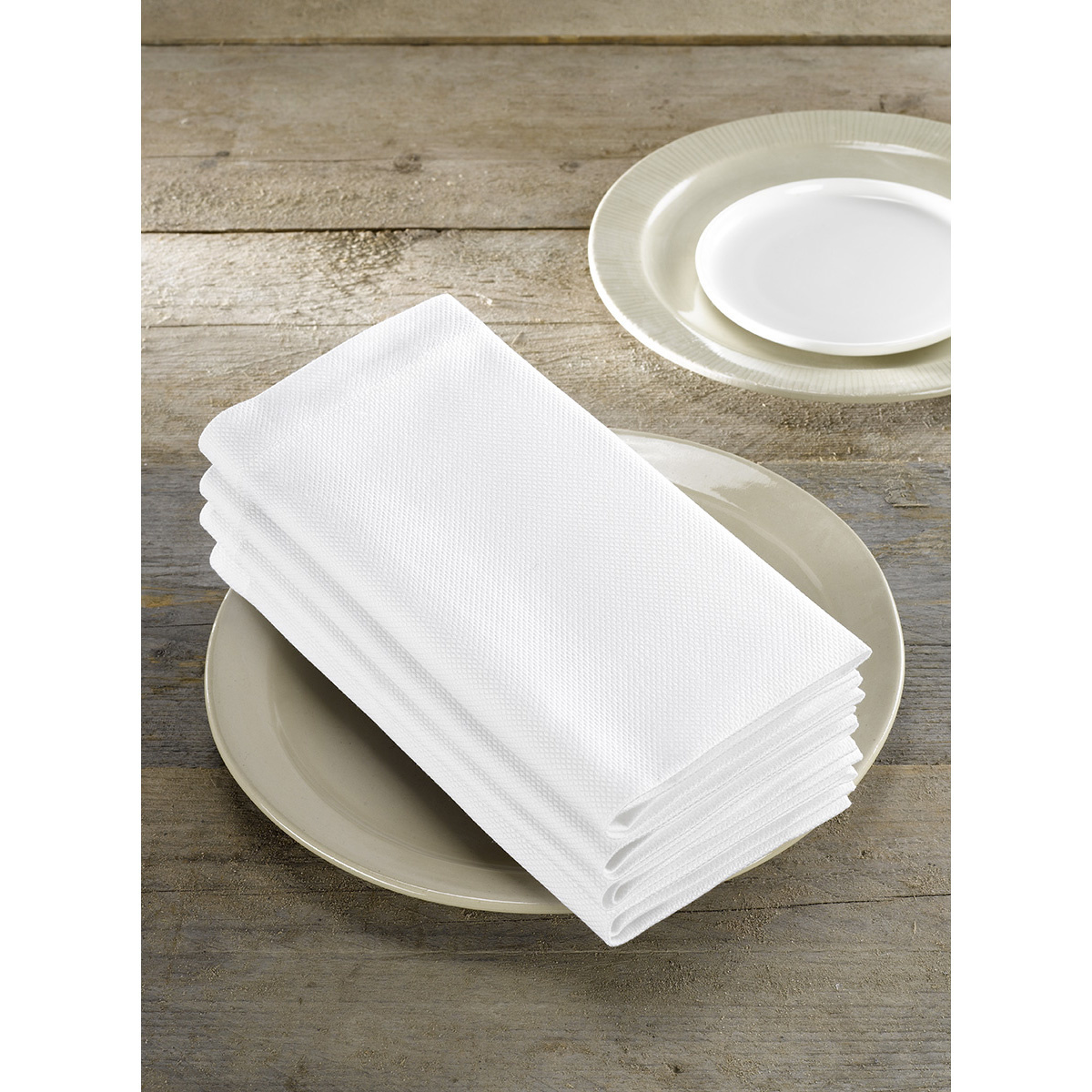 De Witte Lietaer Napkins, Kalahari White (4 pcs.) - 51 x 51 cm - 100% Cotton